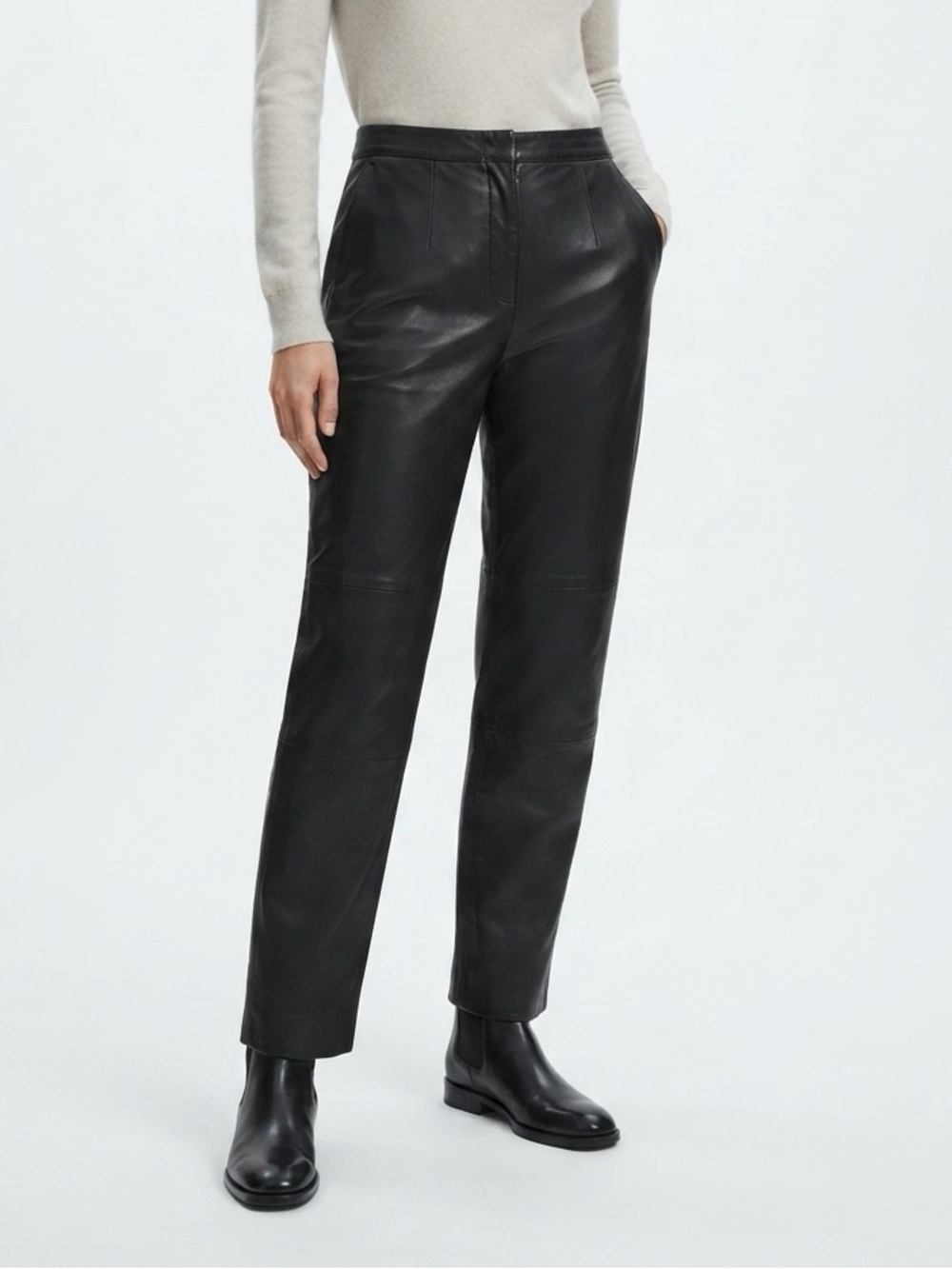 Valerie Stevens Vintage Pants High Waist Straight Leg Leather Black Size 6